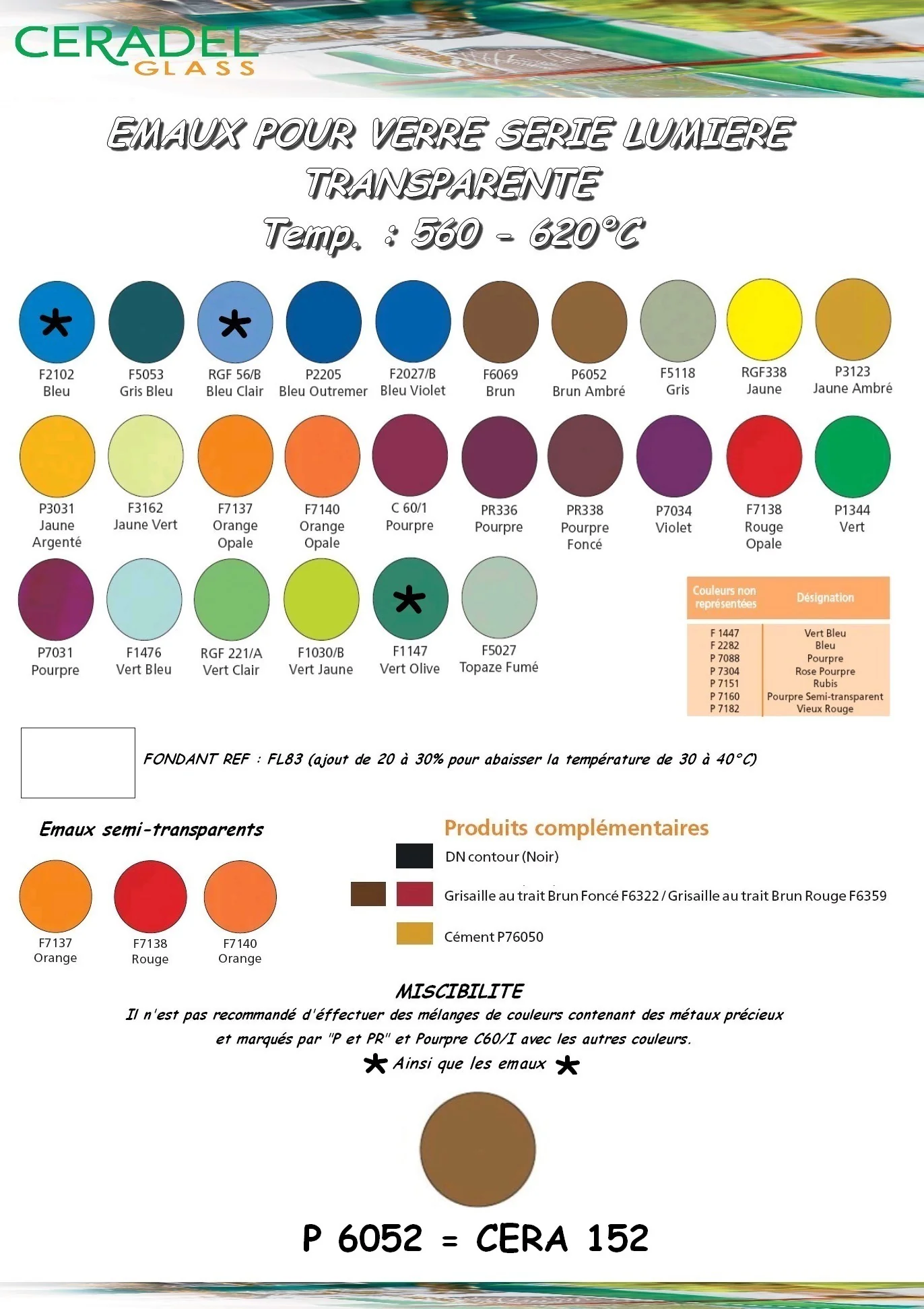 CERA 152/P6052 BRUN AMBRE Email Transparent-Verre 600°C - Image 2