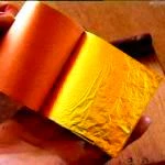 FEUILLES D'OR ORANGE Dim.80X80mm/25Fles 23,75carats/0.034gr - Image 3