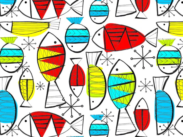 FUNKY FISH Dim.50X70cm/750-850°C