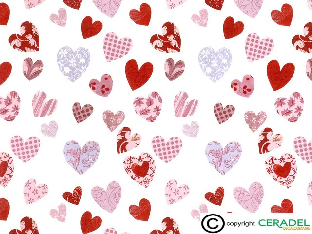 PATCHWORK HEARTS Dim.50X70cm/750-850°C