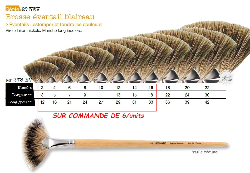 PINCEAU 273EV Brosse eventail blaireau - Image 2