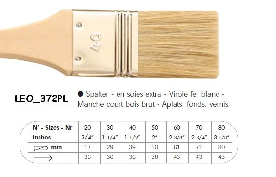 PINCEAU 372PL Queue de morue soies Plate - Image 3