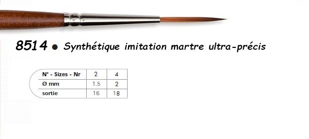 PINCEAU 8514 Precision Traceur Synthé-Imitation martre - Image 3