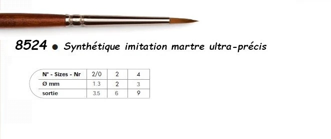 PINCEAU 8524 Precision Repique Synthé-Imitation martre - Image 3