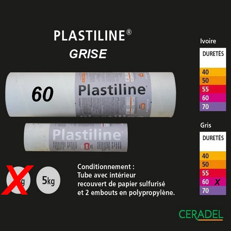 Plastiline Grise dureté 60/Dure - Image 2