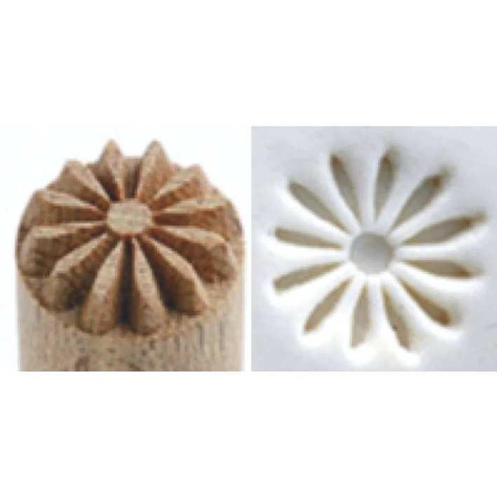 Tampon décoratif bois rond 1,5 cm - MARGUERITE - MKM POTTERY TOOLS