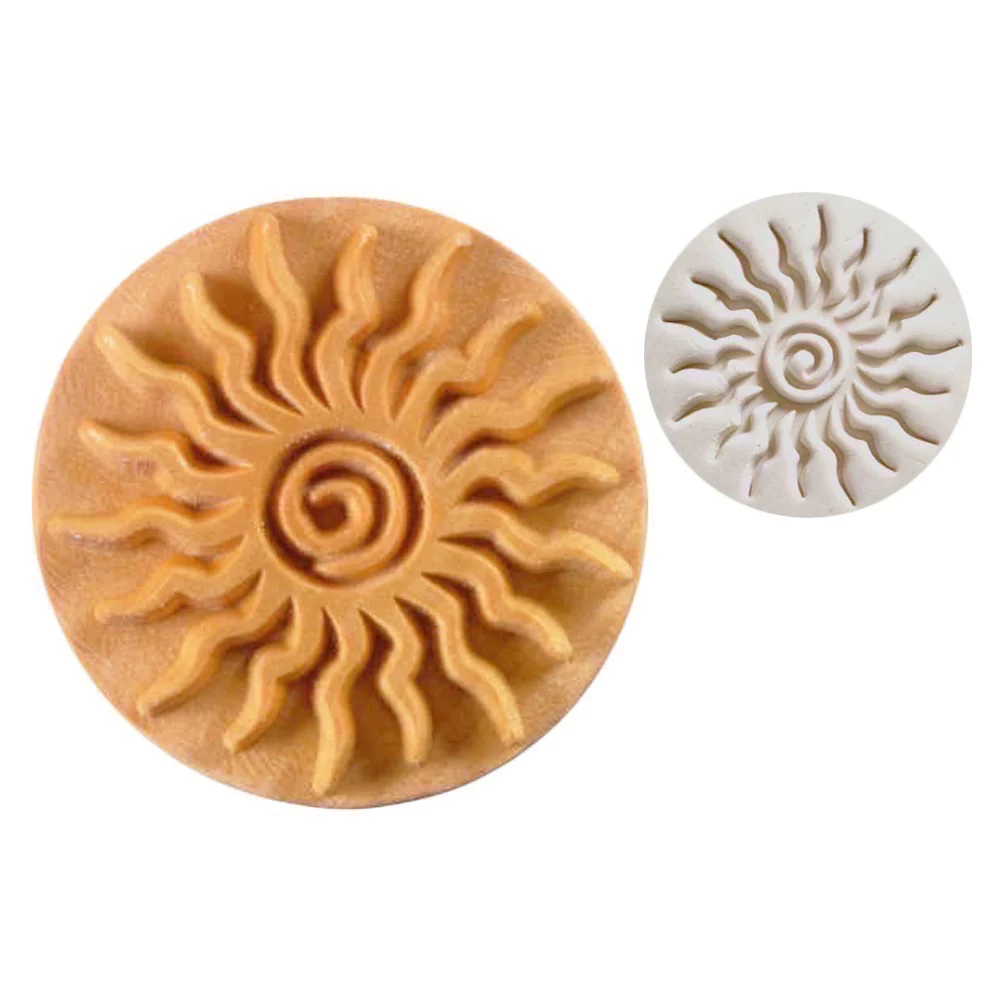 Tampon décoratif bois rond 6 cm - SOLEIL - N°19 - MKM POTTERY TOOLS